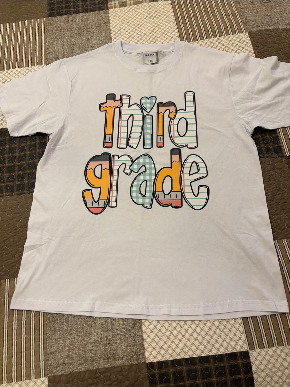 Adult "Third Grade" Graphic Tee - White